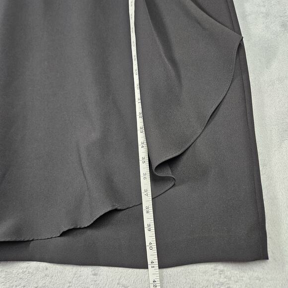 Talbots Dress Womens 10 Minimalist Black Sleeveless Knee Length Office Ruffle - Picture 12 of 12